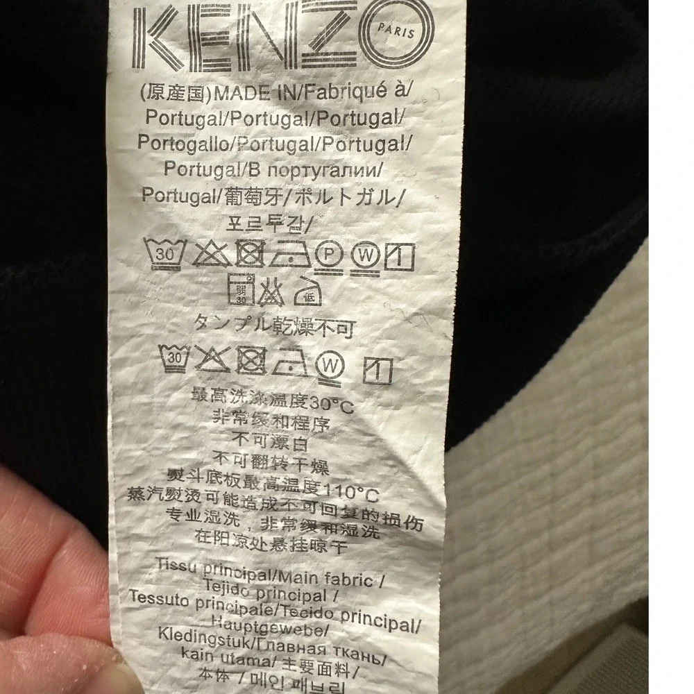 Kenzo Paris Tiger Head Embroidered Sweatshirt Dress Black &‎ Silver Large